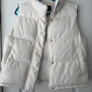 Express Cream Quilted Puffer Vest